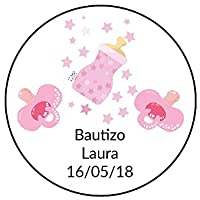 Los mejores  - Desconocido Etiquetas Redondas Bautizo Niña